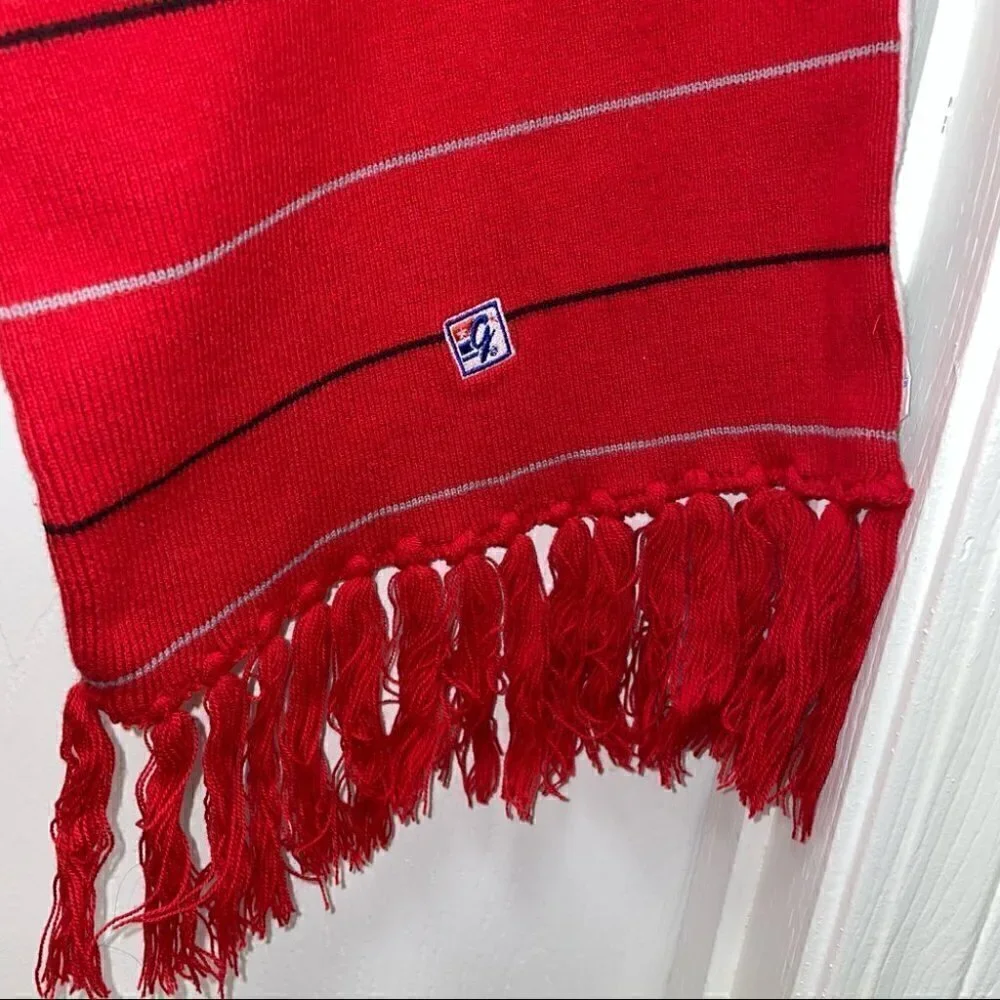 Scarf Ohio State University Striped Reversible Buckeyes OSU Fringe Hem